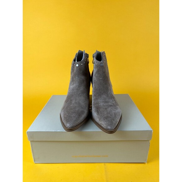 Marc Fisher LTD Deni Booties Ankle Boots Womens 10 M Brown Suede Studded NWB - Picture 2 of 12